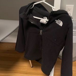 Black north face fleece zip hoodie 18-24 months
